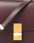Box Calfskin Medium Classic Box Flap Bag Burgundy