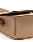 Grained Calfskin House Check Small Madison Shoulder Bag Chestnut Beige