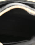 Shiny Crumpled Lambskin Quilted Mini Clutch With Chain Black