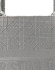 Canvas Embroidered Cannage Medium Book Tote Stone