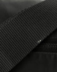 Tessuto Nylon Saffiano Double Buckle Messenger Shoulder Bag Black