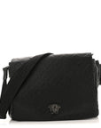Calfskin Embossed Medusa Messenger Bag Black