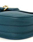 Grained Calfskin Medium Bobby Flap Steel Blue