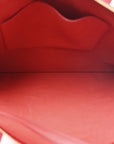 Glossy Calfskin Flat Luggage Shoulder Bag Ultra Red