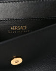 Calfskin Medusa Whipstitch Envelope Clutch Black White