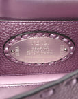 Metallic Cuoio Roma Sellerissima Nappa Sintetica Tape Stitch Mini Baguette Rosa Placca Argento