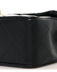 Lambskin Quilted Mini Rectangular Flap Black