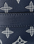 Calfskin Shadow Monogram Keepall Bandouliere 50 Ink Blue White