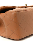 Lambskin Quilted Jumbo Double Flap Dark Beige
