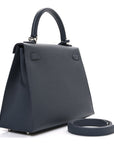 Epsom Tadelakt Chevre Mysore Casaque Etoilee Kelly Sellier 25 Ardoise Black Vert Peppermint