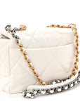 Lambskin Quilted Medium CHNL 19 Flap White