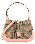 Snakeskin Ostrich Calfskin Small Jackie 1961 Hobo Pink Multicolor