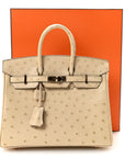 Ostrich Birkin 25 Parchemin