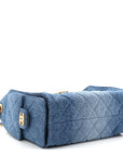 Washed Denim Quilted Mini CHNL 25 Handbag Blue