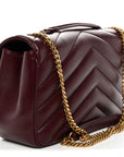 Lambskin Chevron Quilted Medium LouLou Rouge Cabernet