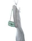 Calfskin Matelasse Small GG Marmont Shoulder Bag Water Green
