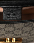 GG Supreme Monogram Calfskin Small Padlock Messenger Shoulder Bag Beige Black Cuir