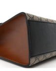 GG Supreme Monogram Calfskin Medium Padlock Shoulder Bag Beige Black Cuir