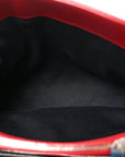 Calfskin Y Quilted Monogram Medium Loulou Chain Satchel Red