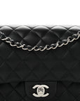 Lambskin Quilted Medium Double Flap Black