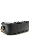 Calfskin Matelasse Small GG Marmont Chain Shoulder Bag Black