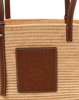 Raffia Small Square Basket Tote Bag Natural Tan