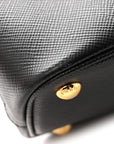 Saffiano Cuir Medium Panier Bucket Bag Black Fuoco