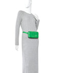 Paper Calfskin Intreccio Cassette Belt Bag Parakeet