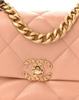 Lambskin Quilted Medium CHNL 19 Flap Beige