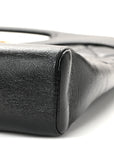 Shiny Crumpled Calfskin Quilted Mini 31 Shopping Bag Black