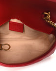 Calfskin Matelasse Super Mini GG Marmont Shoulder Bag Hibiscus Red