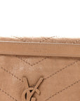 Crinkled Calfskin Matelasse Monogram Medium Niki Chain Satchel Light Taupe