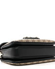 GG Supreme Monogram Horsebit 1955 Soft Small Shoulder Bag Beige Black