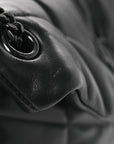Lambskin Quilted Toy Loulou Puffer Monogram Monochrome Chain Satchel Black