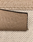 GG Supreme Monogram Textured Dollar Calfskin Mini Horsebit 1955 Shoulder Bag Beige Mystic White Oatmeal