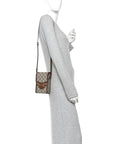 GG Supreme Monogram Mini Horsebit 1955 Crossbody Bag Beige Brown Sugar