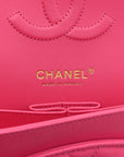 Caviar Quilted Medium Double Flap Pink