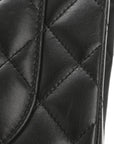 Lambskin Quilted Jumbo Double Flap Black