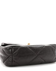 Lambskin Quilted Medium CHNL 19 Flap Dark Brown