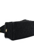 Suede Quilted Medium CHNL 25 Handbag Black