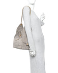 Suede Quilted Medium CHNL 25 Handbag Grey