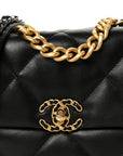 Lambskin Quilted Medium CHNL 19 Flap Black