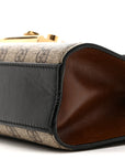 GG Supreme Monogram Calfskin Small Padlock Shoulder Bag Beige Black Cuir