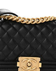 Caviar Quilted Small Boy Flap Black