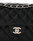 Caviar Quilted Small Double Flap Black