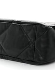 Shiny Goatskin Quilted Large CHNL 19 Flap Black
