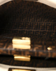 Vitello Seta Suede FF Mini Peekaboo Iconic Satchel Uovo Sigaro Marrone