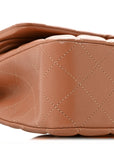 Lambskin Quilted Medium Double Flap Brown