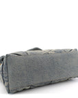 Denim Quilted Small Loulou Puffer Monogram Chain Satchel Blue Cinnamon