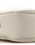 Calfskin Matelasse Small GG Marmont Chain Shoulder Bag White